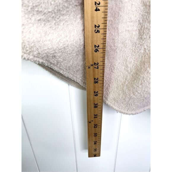 Joie Oversized Cream Beige Button Front Fleece Felted Shirt Jacket Shacket M - Picture 8 of 10